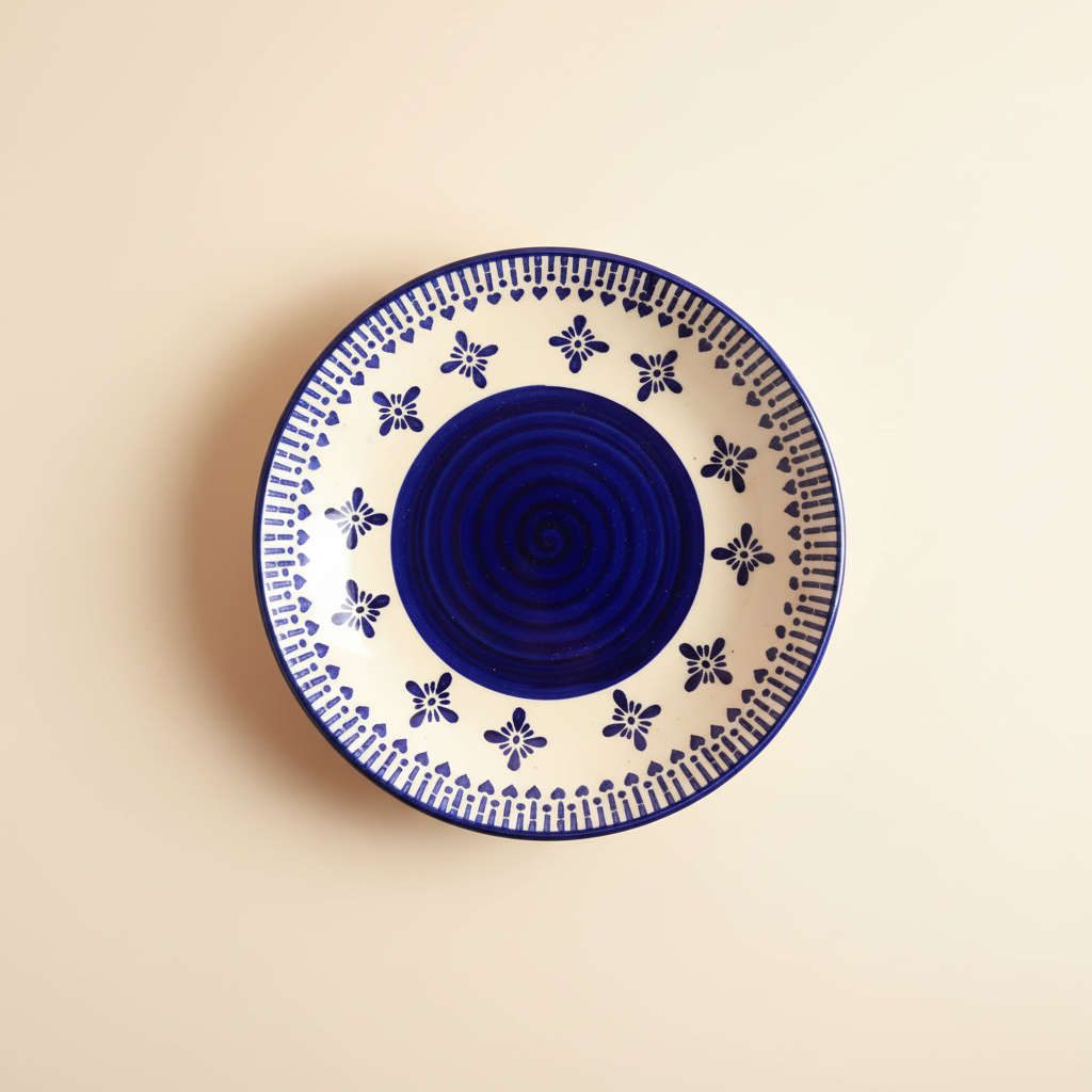 Jaipur Motif Large Plate - Blue
