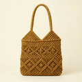 Crochet Tote Bag - Mustard