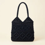 Crochet Tote Bag - Black