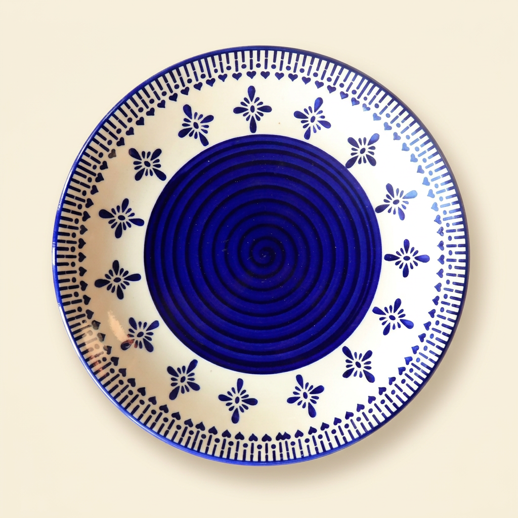 Jaipur Motif Large and Small Plate Set - Blue Motif