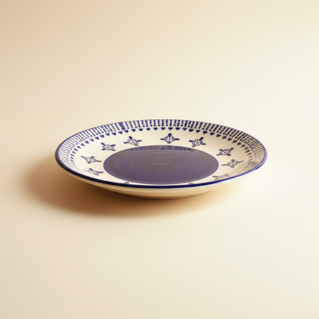 Jaipur Motif Large Plate - Blue