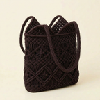 Crochet Tote Bag - Brown