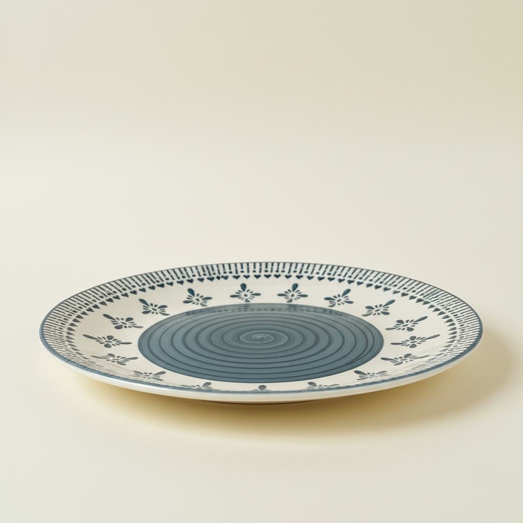 Jaipur Motif Large Plate - Green Motif