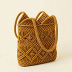 Crochet Tote Bag - Mustard