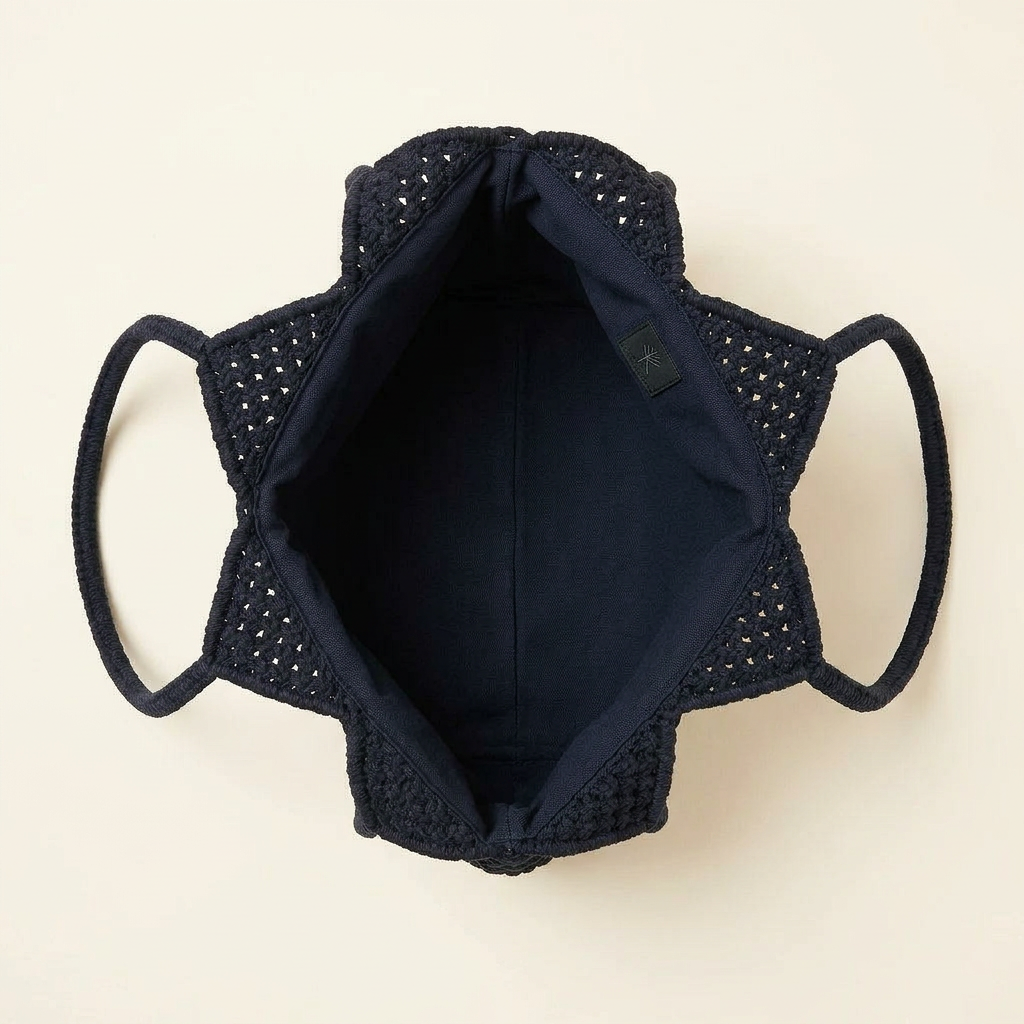 Crochet Tote Bag - Black