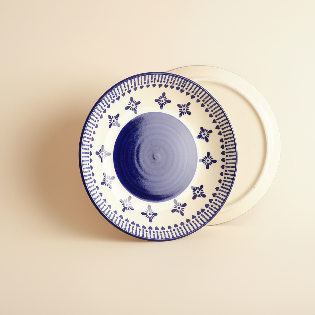 Jaipur Motif Large Plate - Blue