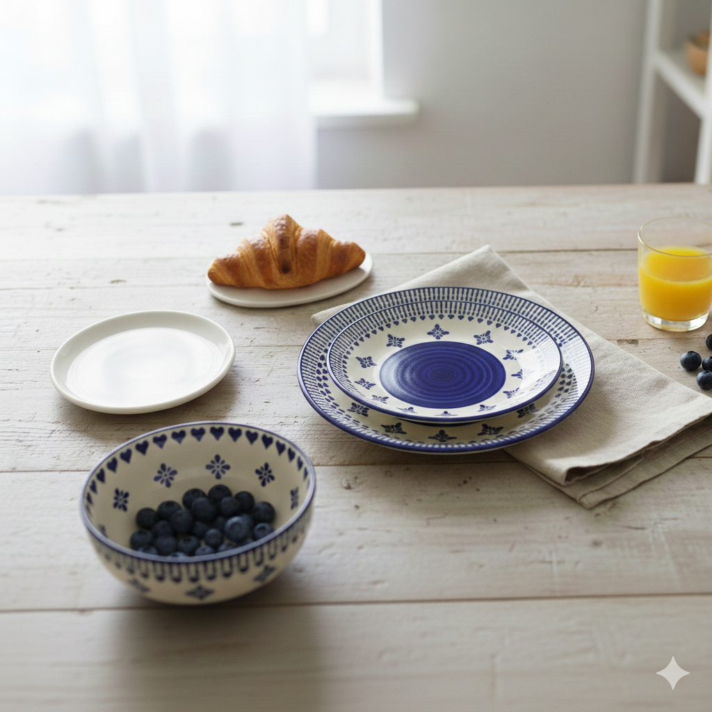 Jaipur Motif Large Plate - Blue