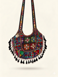 Handcrafted Jaipur Embroidered Boho Tote Bag - Brown