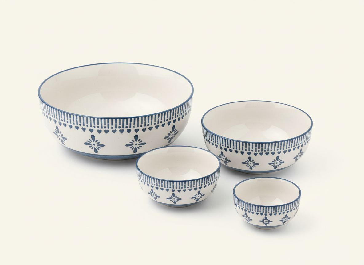 Green Jaipuri Bowl Set