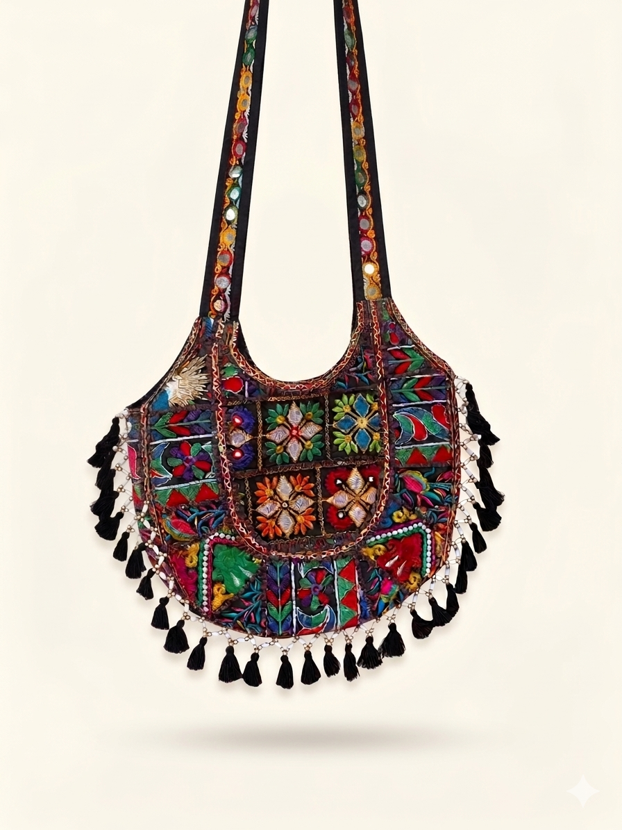 Handcrafted Jaipur Embroidered Boho Tote Bag