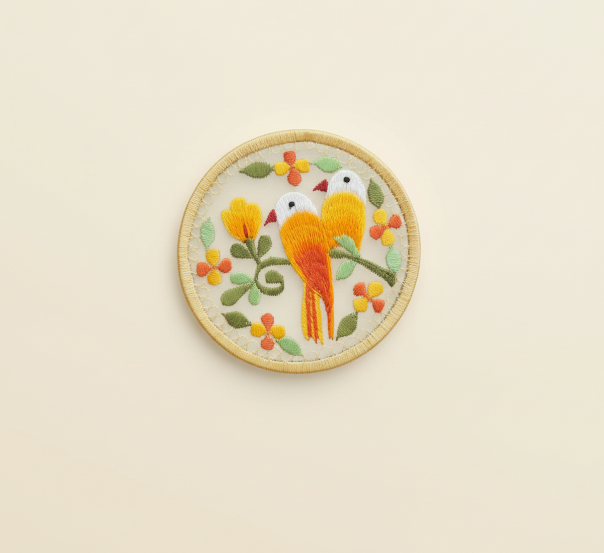 Jharkhand Network Embroidery Glass Top - Bird