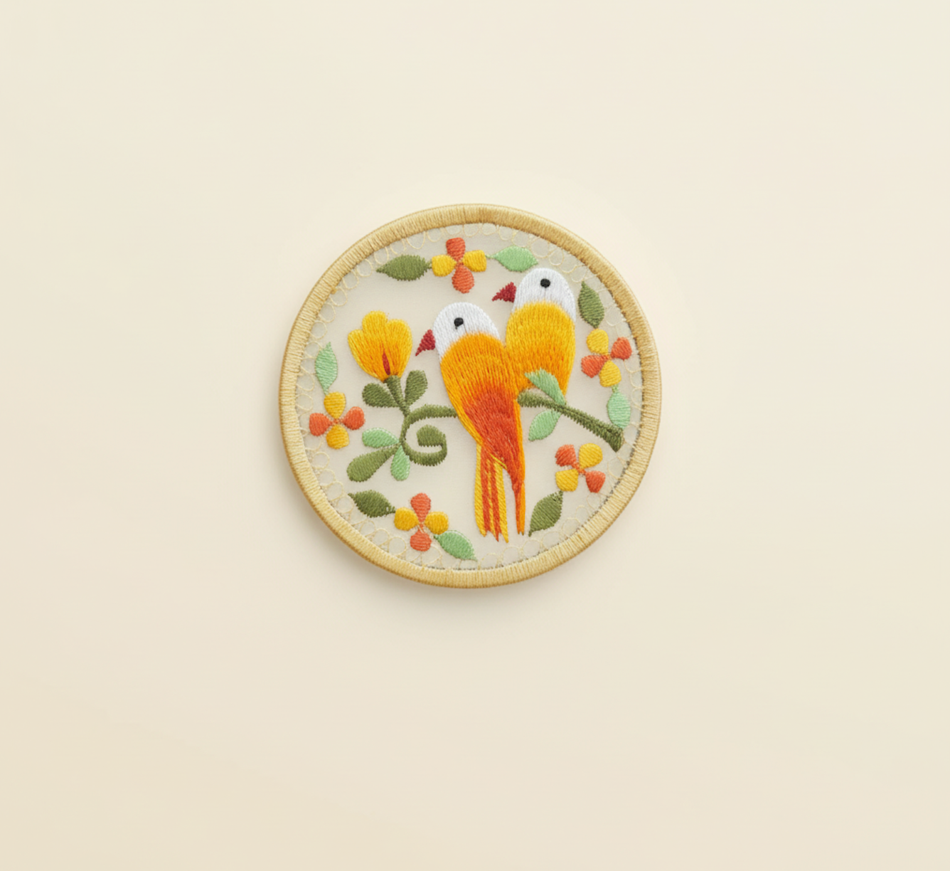 Jharkhand Network Embroidery Glass Top - Bird
