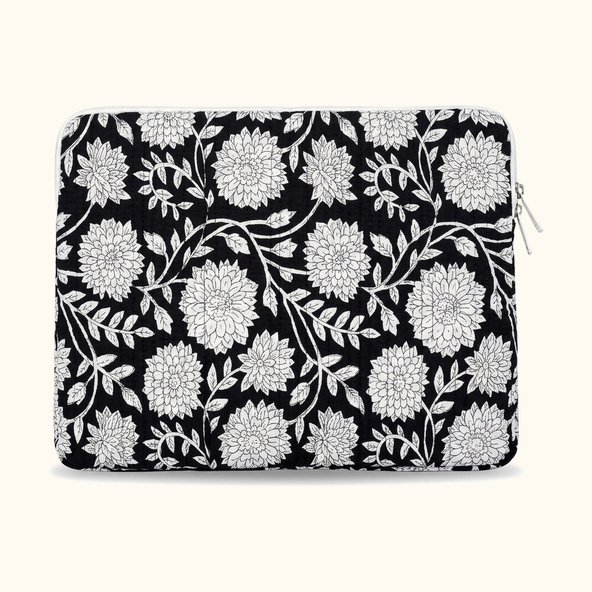 Quilted Cotton Laptop Sleeves - Black