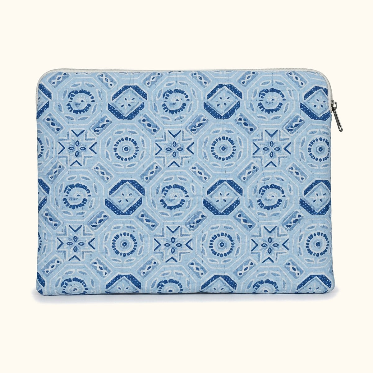 Quilted Cotton Laptop Sleeves - Blue