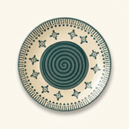 Jaipur Motif Large and Small Plate Set - Green Motif