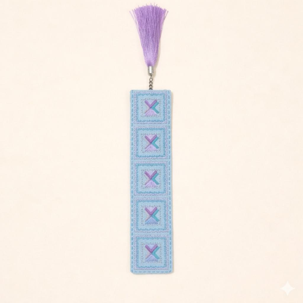 Phulkari Bookmark - Light Blue