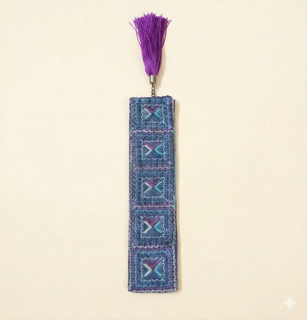 Phulkari Bookmark - Deep Blue
