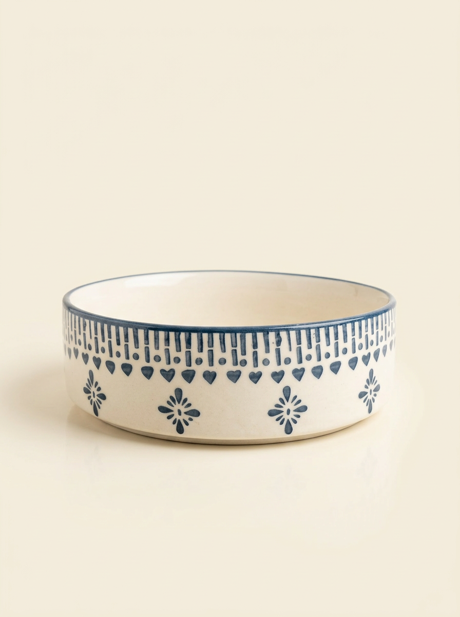 Blue Motif Tall Edge Plate