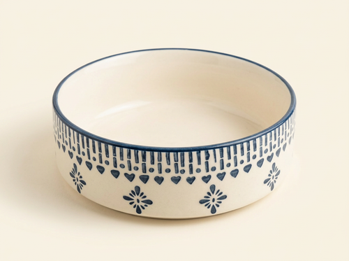 Blue Motif Tall Edge Plate