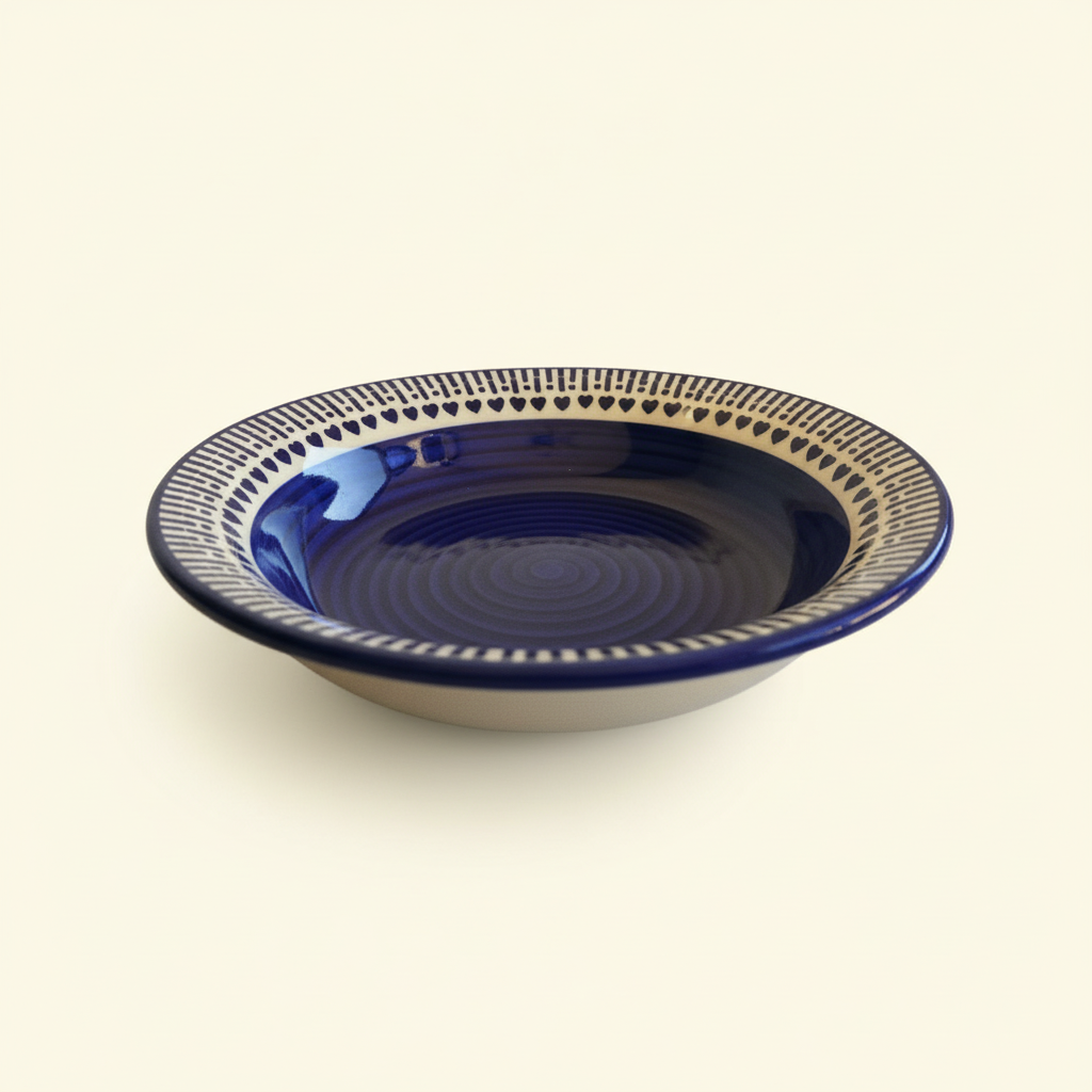 Blue Pottery Pasta Bowl