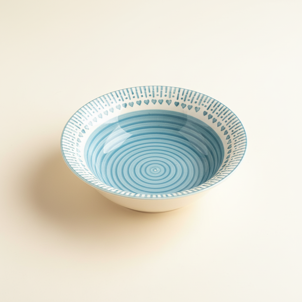 Green Pottery Pasta Bowl