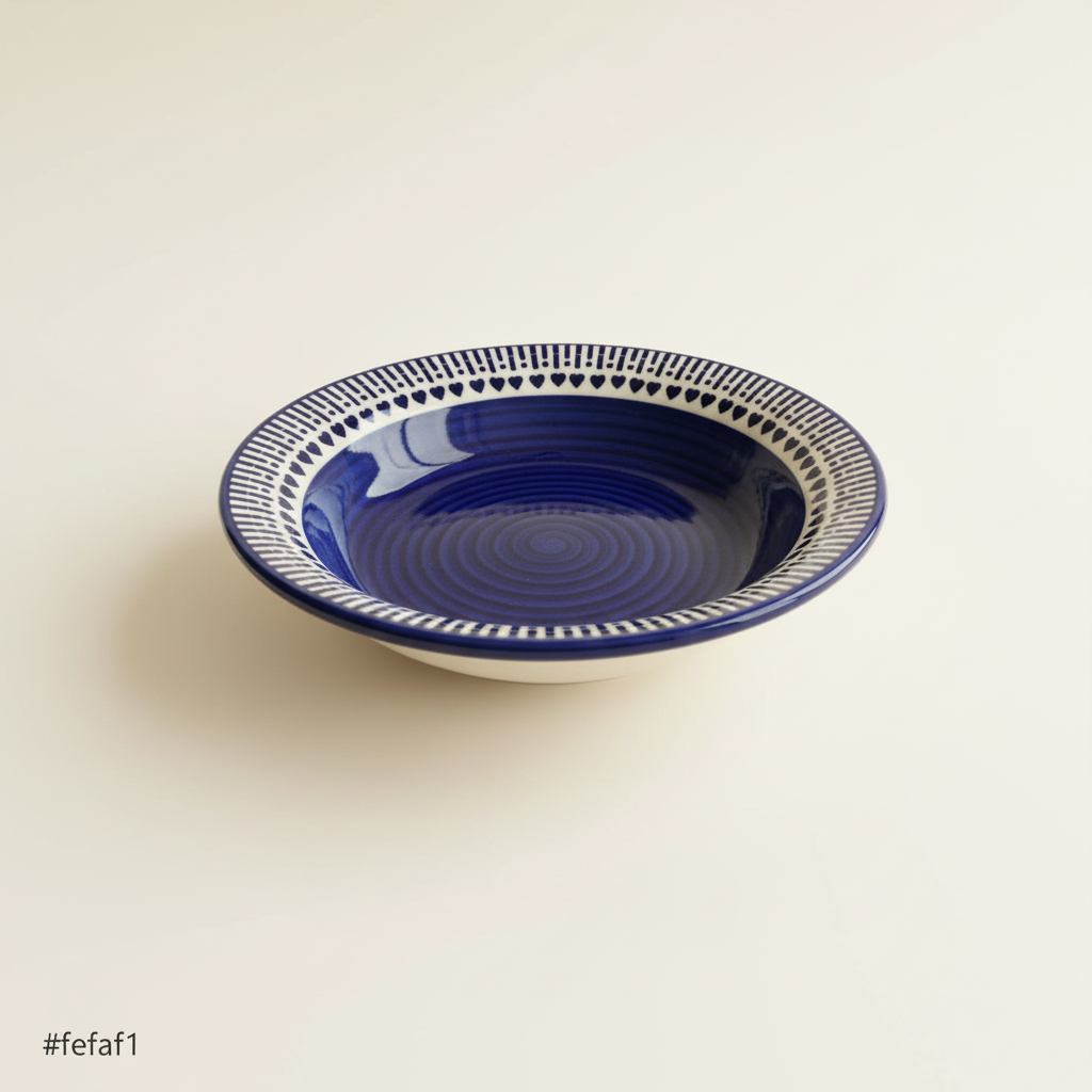 Blue Pottery Pasta Bowl