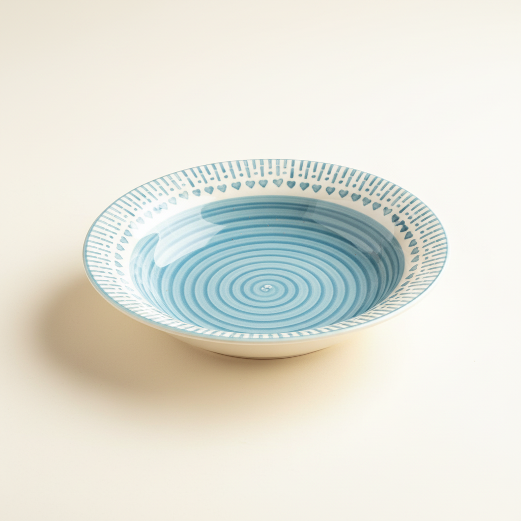 Green Pottery Pasta Bowl