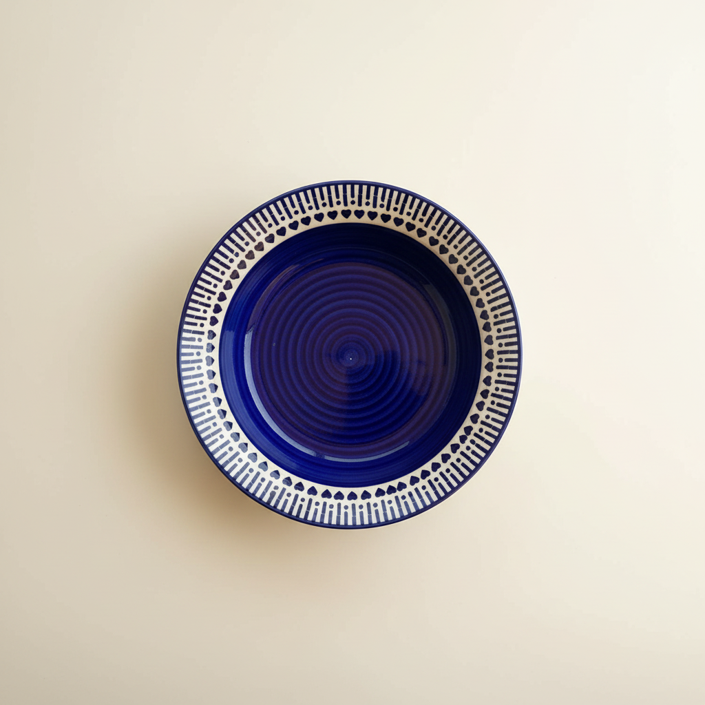 Blue Pottery Pasta Bowl