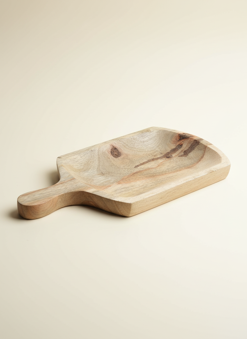 Wooden Rectangle Serving Board with Handle and Depth - Cheese & Platter Board