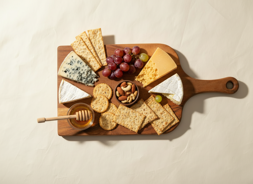 Wooden Rectangle Serving Board with Handle - Cheese & Platter Board
