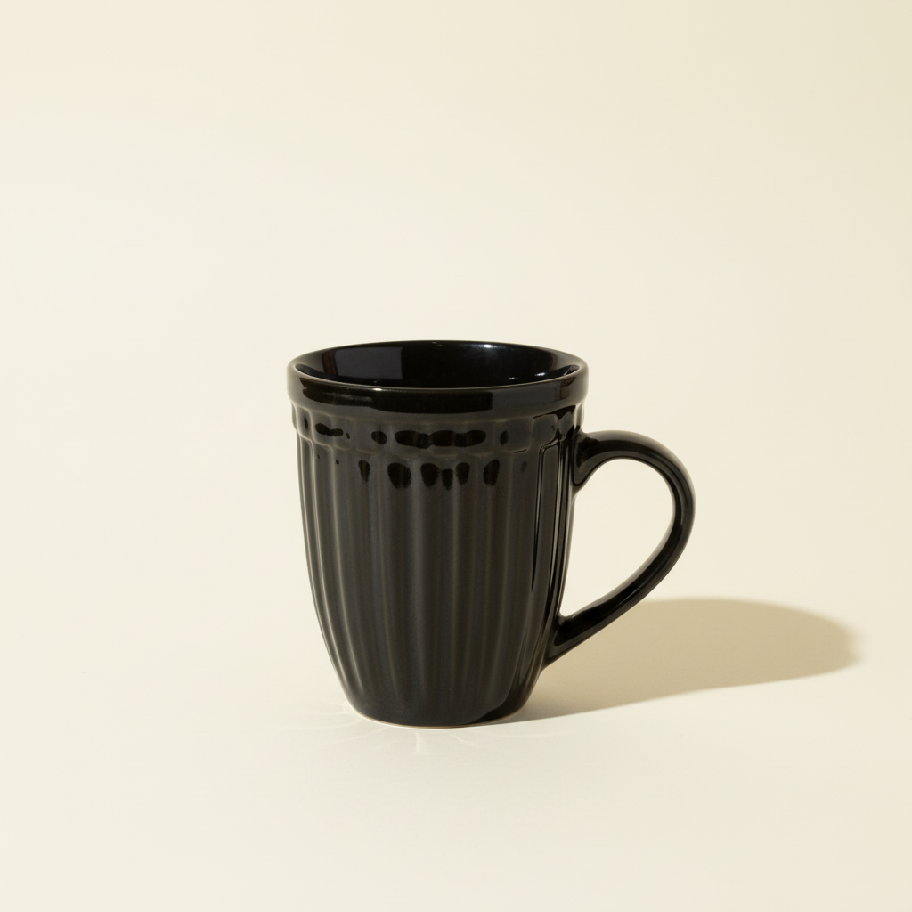 Ceramic Striped Mug - Black