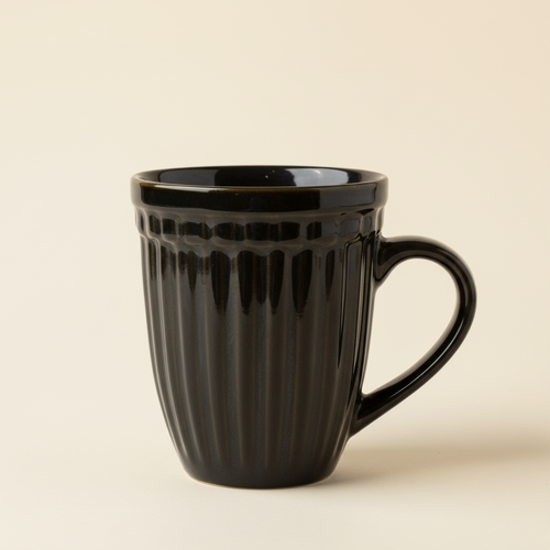 Ceramic Striped Mug - Black