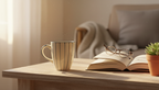 Ceramic Striped Mug - Cream