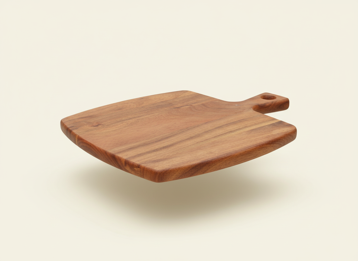 Wooden Square Serving Board with Handle - Cheese & Platter Board